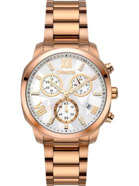 BREEZE Tresor Chronograph Rose Gold Stainless Steel Bracelet