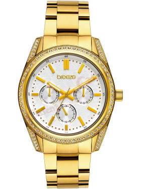 BREEZE Floris Crystals Gold Stainless Steel Bracelet 212201.2