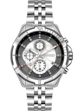 BREEZE Empressa Crystals Chronograph Silver Stainless Steel Bracelet 612191.2