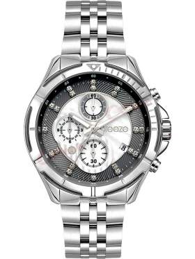 BREEZE Empressa Crystals Chronograph Silver Stainless Steel Bracelet 612191.2