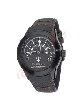 Maserati Corsa Black Leather Strap R8851110002