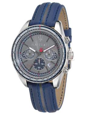 MASERATI Plancia Chronograph Blue Leather Strap R8871602001