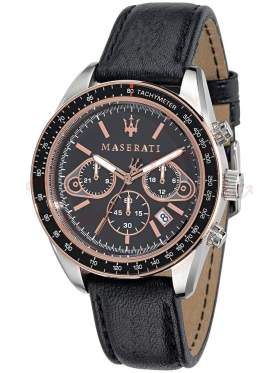 MASERATI Plancia Chronograph Black Leather Strap R8871602002