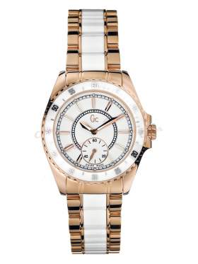 GUESS Collection Gold Rose Stainless Steel White Ceramic I47003L1