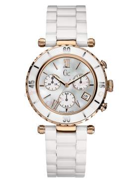 GUESS Collection White Ceramic Bracelet Chronograph I47504M1