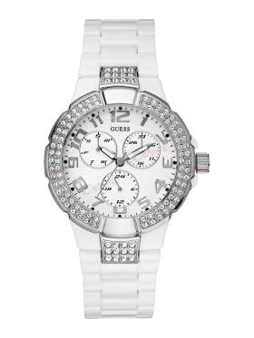 GUESS Crystal Ladies White Polycarbonate Bracelet W13564L1