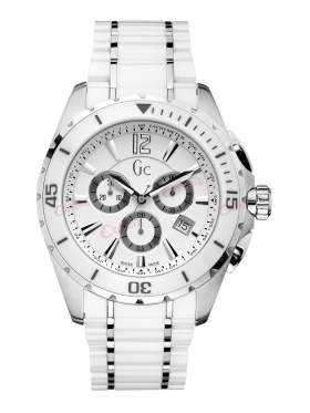 GUESS Collection Chronograph White Ceramic and Steel Bracelet X76001G1S