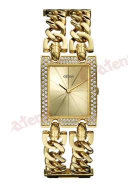 GUESS Lady Crystal Total Chain Gold Stainless Steel Bracelet   W0312L2 