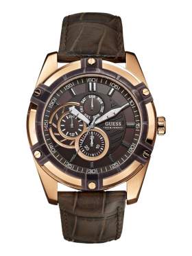 GUESS Multifunction Brown Leather Strap W0039G3