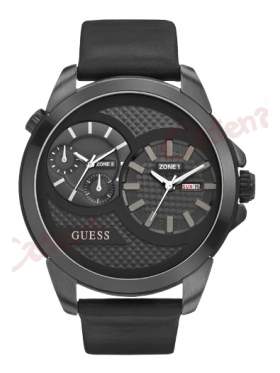 ΑΝΔΡΙΚΟ ΡΟΛΟΙ GUESS ΔΕΡΜΑΤΙΝΟ ΛΟΥΡΑΚΙ  W0184G1