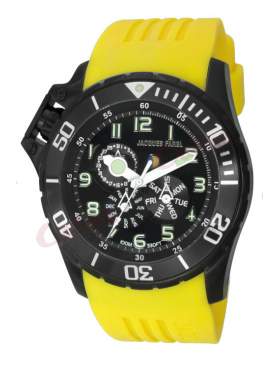 JACQUES FAREL Multifunction Yellow Rubber Strap