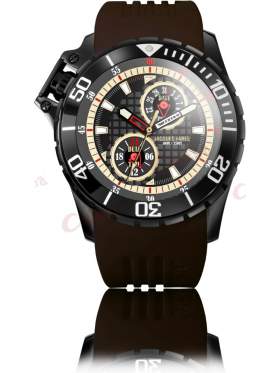 JACQUES FAREL Men's Brown Rubber Strap AMB1412 