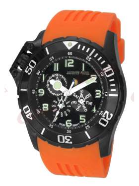 JACQUES FAREL Multifunction Orange Rubber Strap