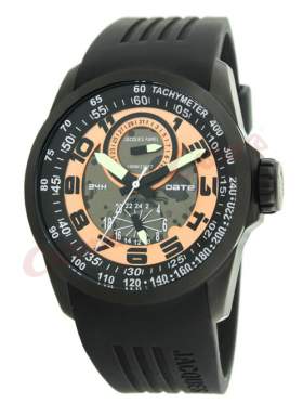 JACQUES FAREL Multifunction Black Rubber Strap