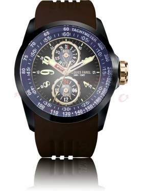 JACQUES FAREL Men's Brown Rubber Strap ATR2338 