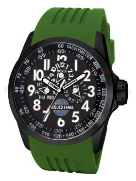 JACQUES FAREL Multifunction Green Rubber Strap