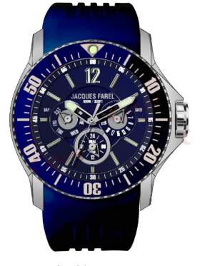 JACQUES FAREL Men's Blue Rubber Strap ATX6633 