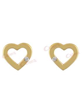 Σκουλαρίκια χρυσά καράτια 14 σε σχέδιο καρδιά