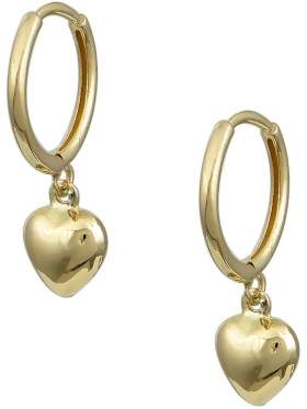 Χρυσά σκουλαρίκια καράτια 14 σε σχέδιο κρίκος με καρδιά