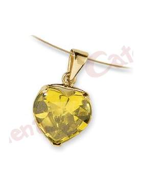 Μενταγιόν χρυσό στολισμένο με κίτρινη πέτρα ζιργκόν
