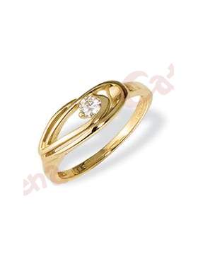 Δαχτυλίδι χρυσό στολισμένο με άσπρη πέτρα ζιργκόν
