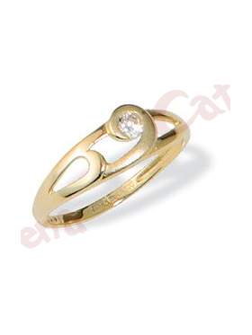 Δαχτυλίδι χρυσό στολισμένο με άσπρη πέτρα ζιργκόν
