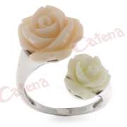 Δαχτυλίδι, σε σχήμα σφαιρικό σε χρώμα λευκό, ρόζ με φινίρισμα λουστρέ